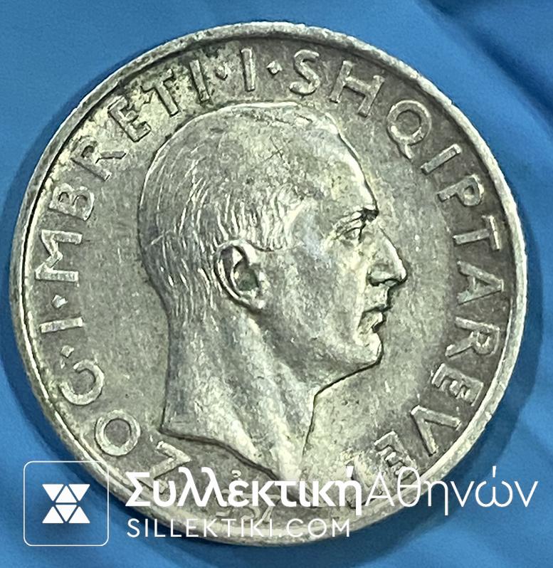 ALBANIA 1 Franc 1937 XF/AU