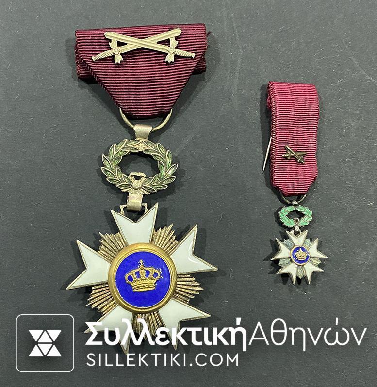 ΒΕΛΓΙΟ Μετάλλιο και Μινιατούρα Order Of Crown