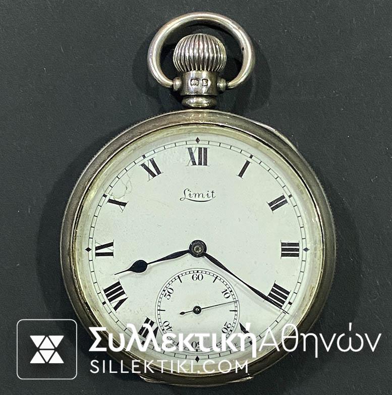 Silver Pocket Watch 50 mm Limit Swiss Made Working
