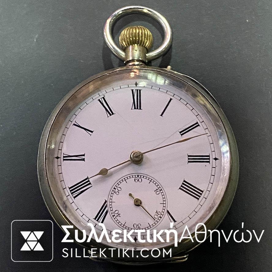 Silver Pocket Watch 50 mm good fuction