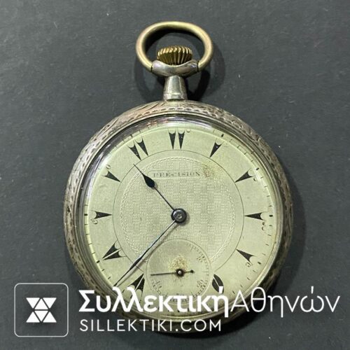 Silver Pocket Watch Precision 50 mm it works fine