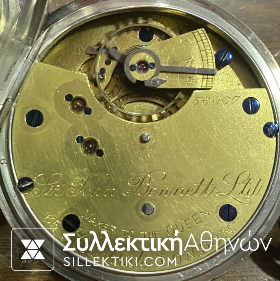 Ασημένιο Ρολόι Τσέπης Sir John Bennett LTD LONDON σε λειτουργία