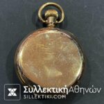 Επίχρυσο Ρολόι τσέπης 50 mm Dennison σε λειτουργία