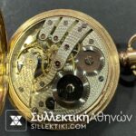 Επίχρυσο Ρολόι τσέπης 50 mm Dennison σε λειτουργία