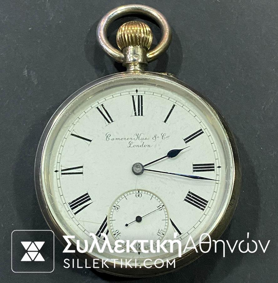 Silver Pocket Watch Camerer Kuss London Νο Working 50 mm
