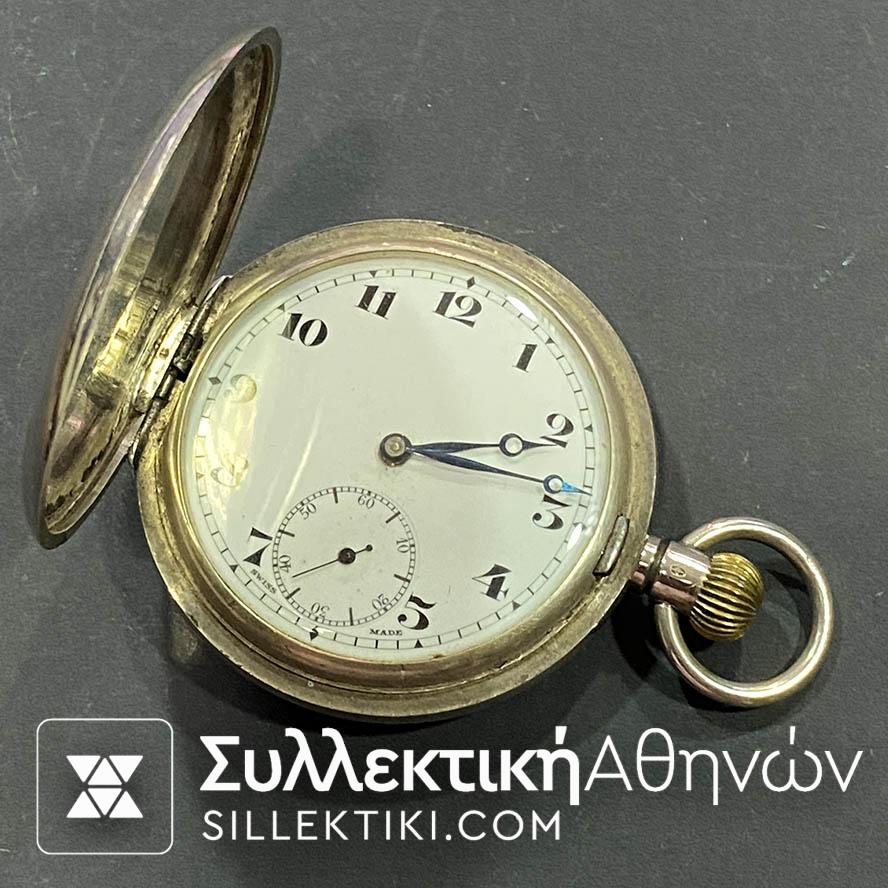 Ρολόι τσέπης ασημένιο 50 mm σε λειτουργία
