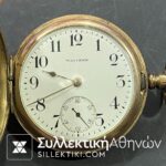 Gold plate Pocket Watch Waltham 50 mm working