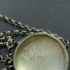 Μουσειακό Ρολόι Τσέπης Ασημένιο Τούρκικο "DE BOTTON" τρικάπακο 55 mm με εκπληκτική ασημένια αλυσίδα
