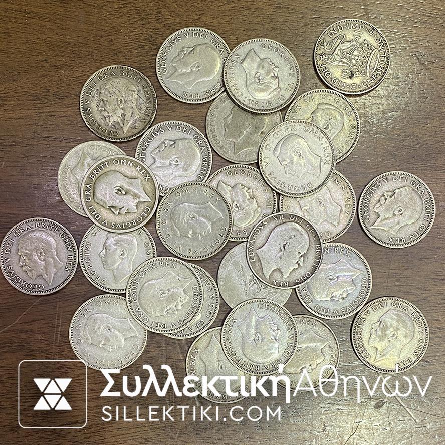 britain coin collection 1 shilling