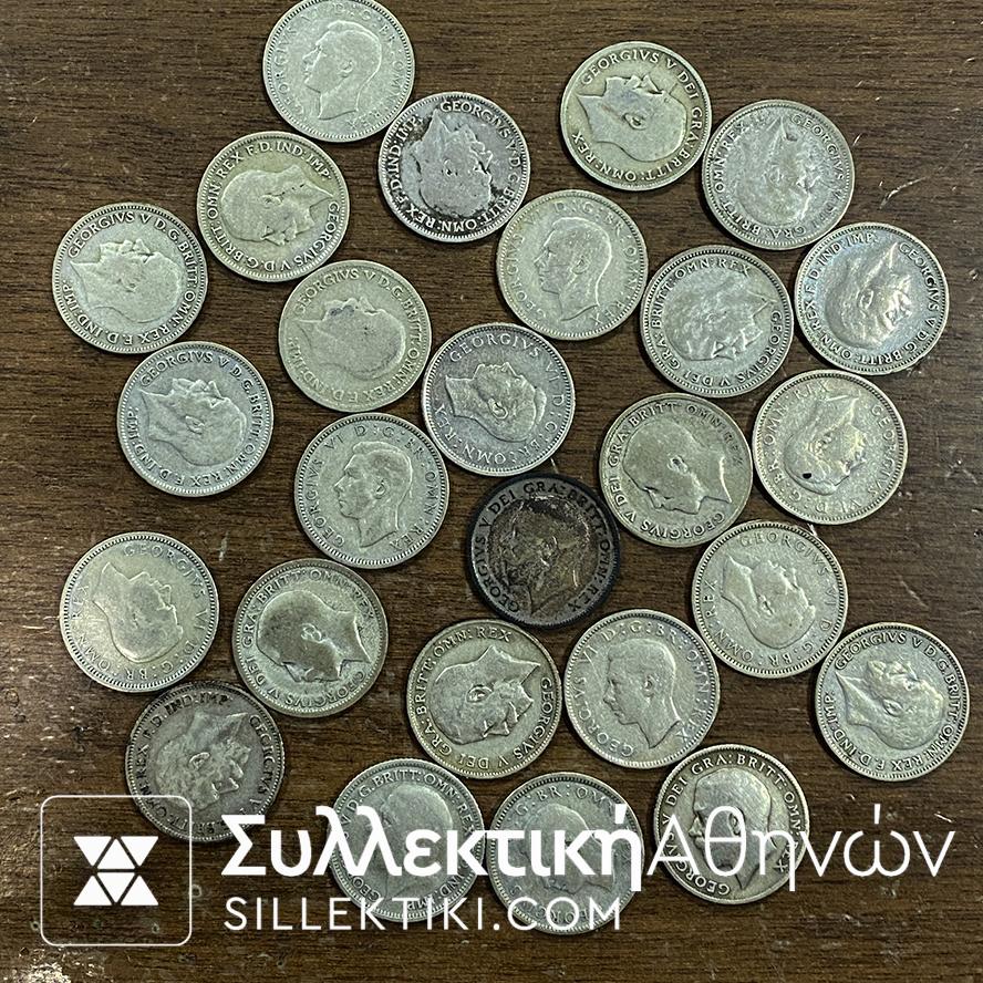 6 Pence Britain Coins