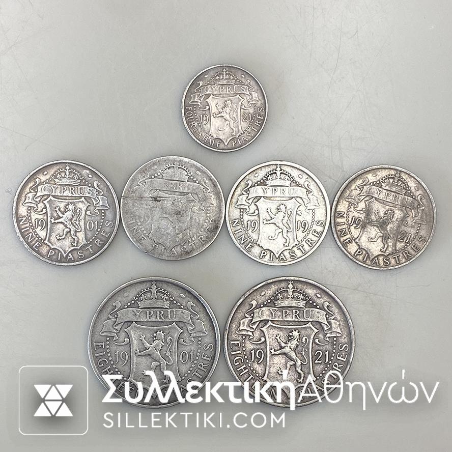 silver coin lot of cyprus