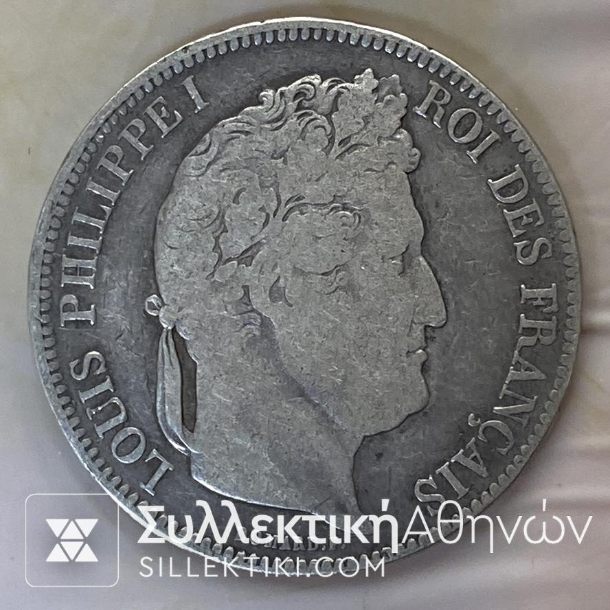 Coin, France, Louis-Philippe, 5 Francs, 1842