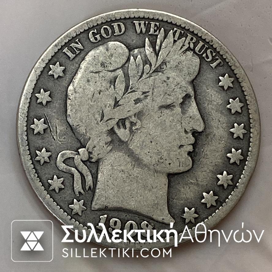 UNITED STATES OF AMERICA HALF DOLLAR 1908