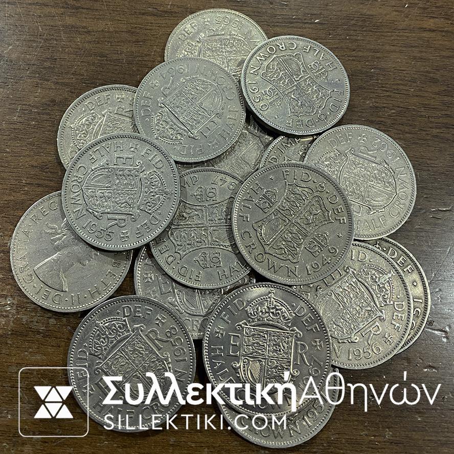ΑΓΓΛΙΑ Συλλογή Νομισμάτων Μισής Κορόνας 1947-1967 Mix Cond