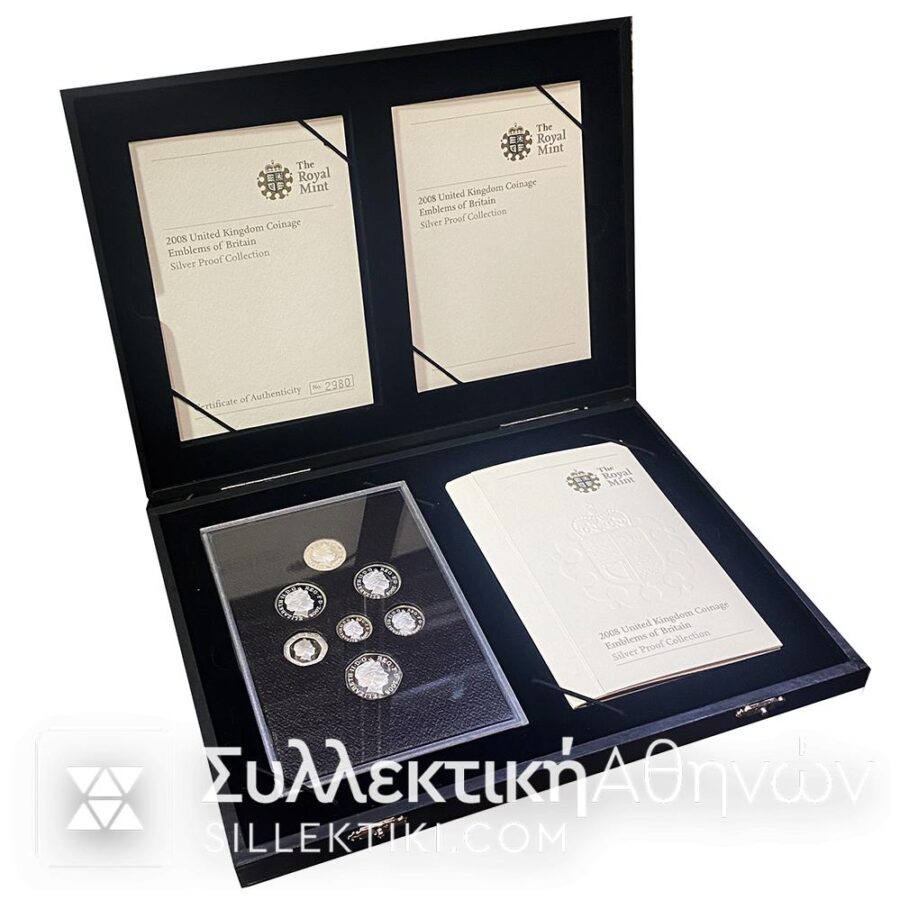 Royal Mint 2008 United Kingdom Coinage Emblems of Britain Silver Proof Collectio