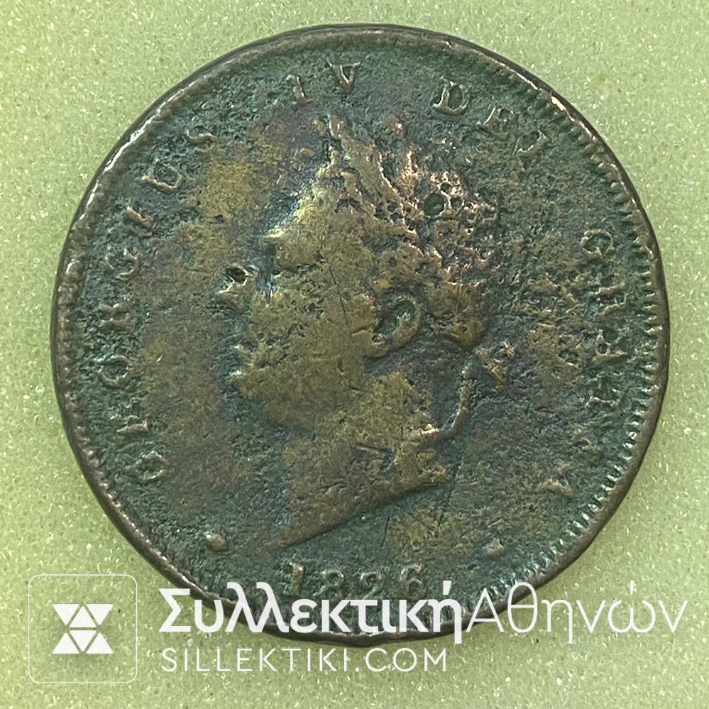 GREAT BRITAIN 1 Penny 1826 VG