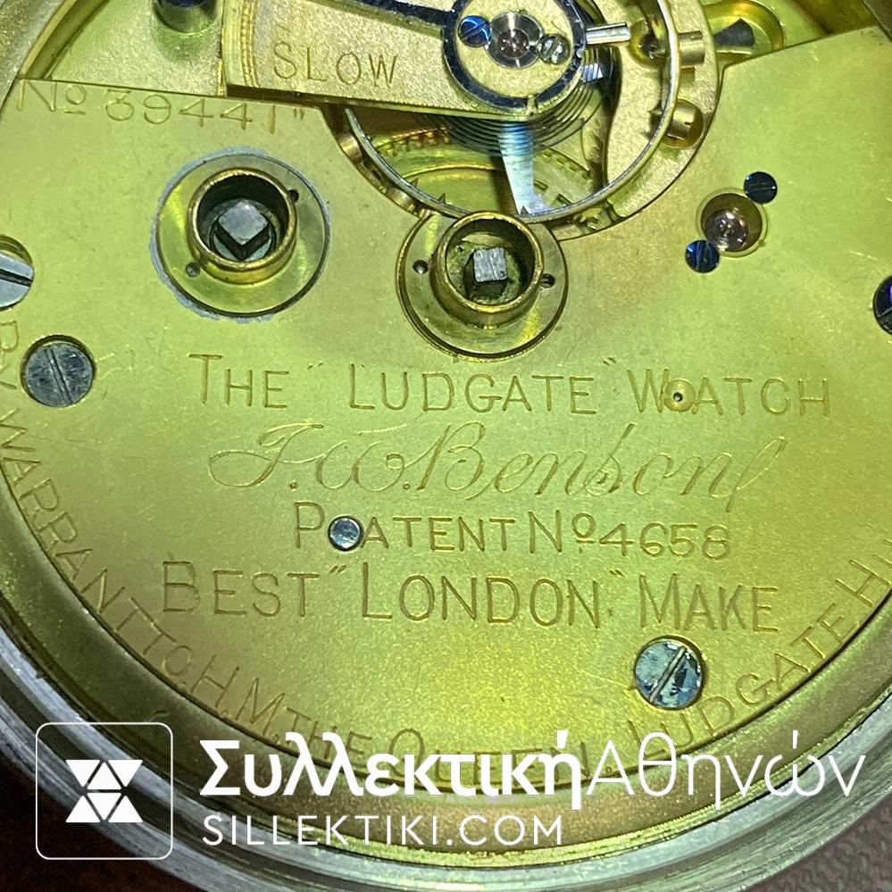 Ασημένιο Ρολόι Τσέπης Αγγλικό "Benson" 54 mm Άψογο