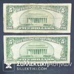 USA 2 Notes of 5 Dollars 1934A and 1934C