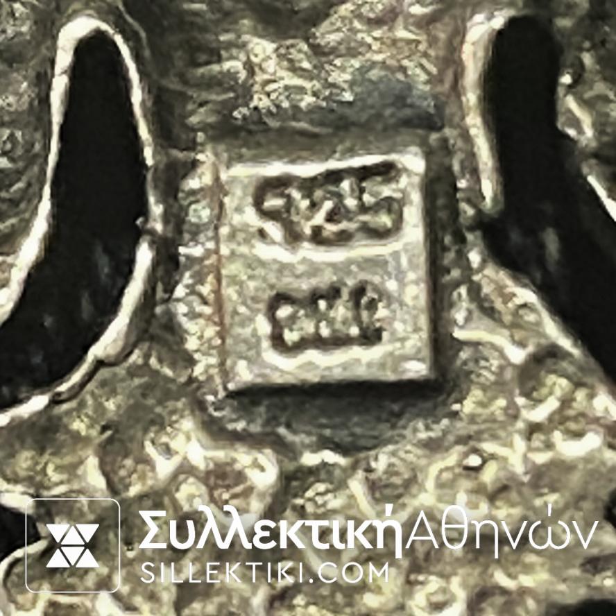 Ασημένιο Κόσμημα Λαιμού Δικέφαλος εστεμμένος - Χρυσό Σταυρό