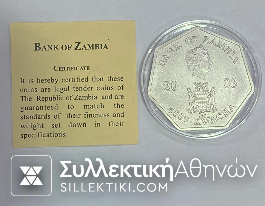 ΖΑΜΠΙΑ 4000 Kwacha 2004 Proof Επτάγωνο Νόμισμα-Ημερολόγιο