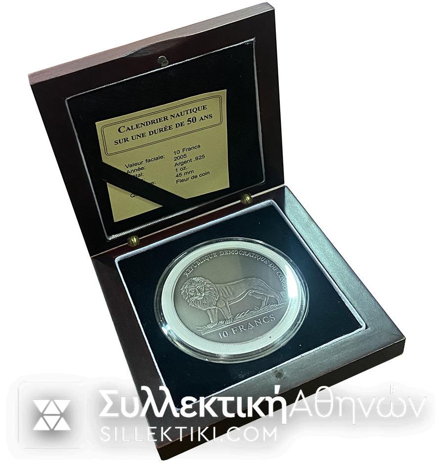ΚΟΝΓΚΟ Νόμισμα 10 Φράγκα με ημερολόγιο 50 ετών 1995-2044