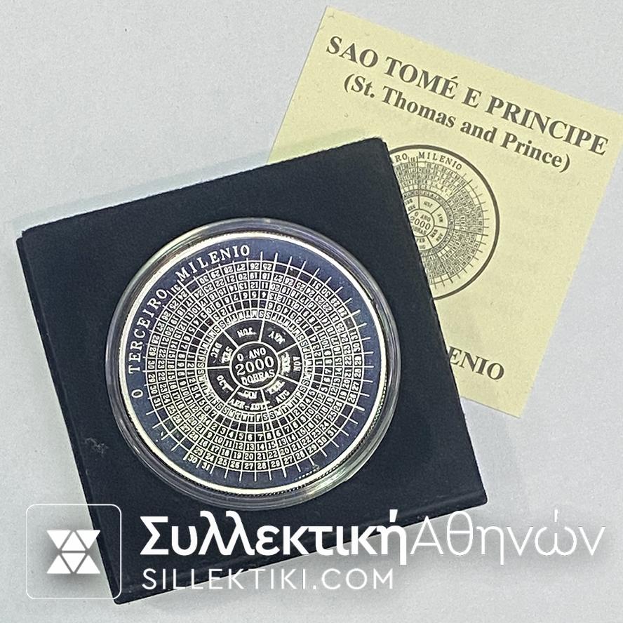 ST. THOMAS & PRINCE ISLAND 2000 Dobras Calendar SILVER