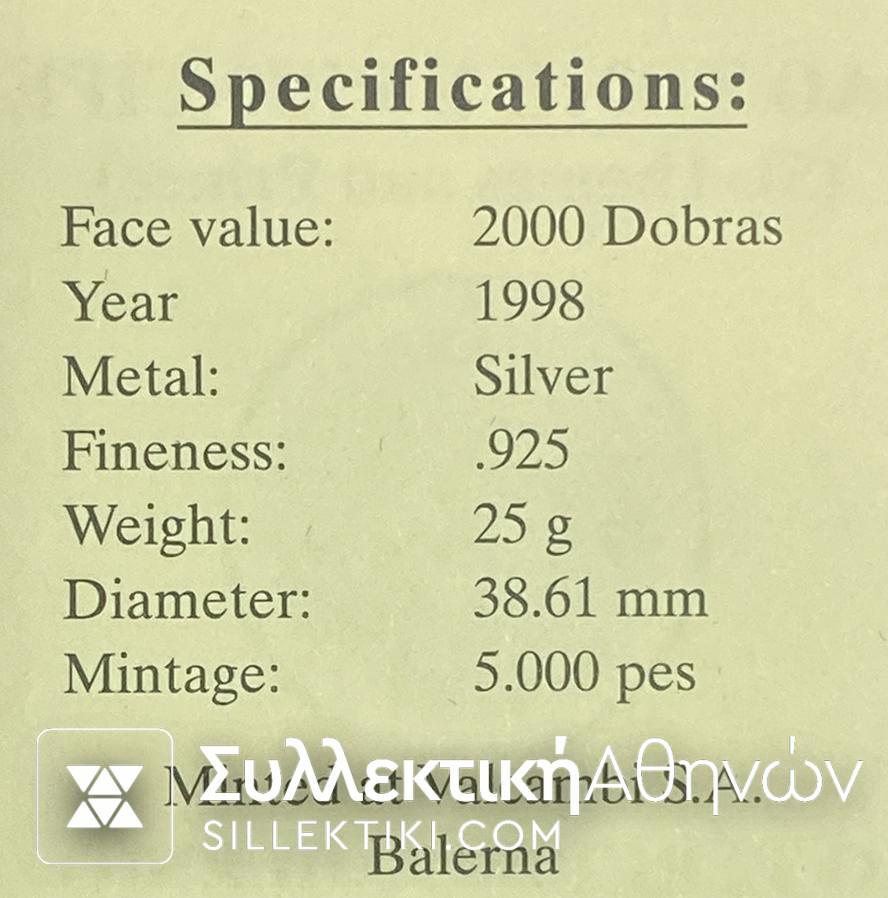 ST. THOMAS & PRINCE ISLAND 2000 Dobras Calendar SILVER