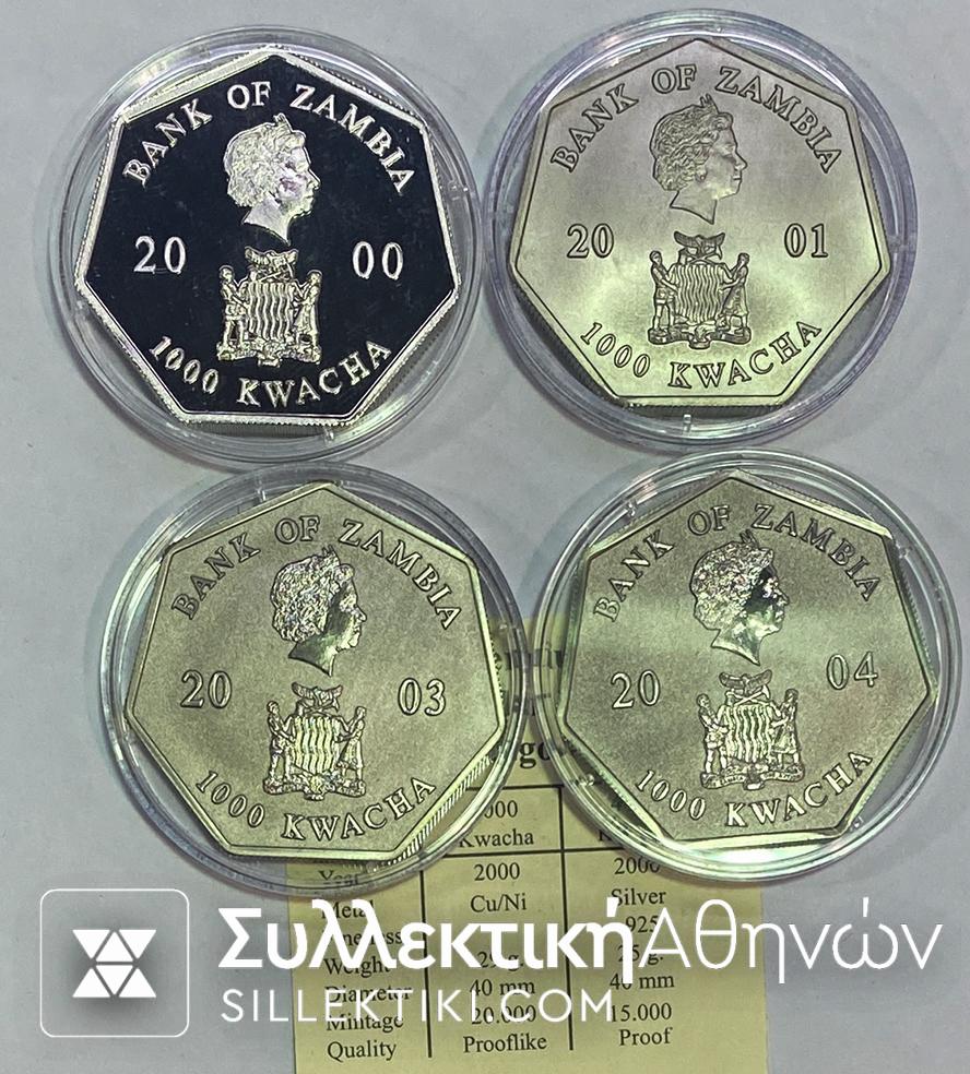 ZAMBIA $ COINS HEPTAGONIAN CALENDAR OF 1000 Kwacha