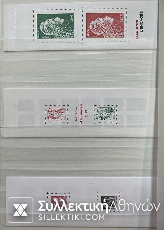 ΓΑΛΛΙΑ Μεγάλη Συλλογή Γραμματοσήμων σε Ευρώ Ασφράγιστα