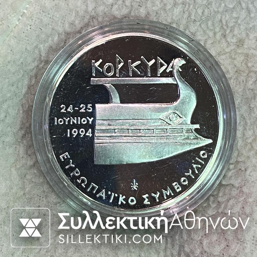 1 ECU Ασημένιο Proof Μετάλλιο 1994 Τραπέζα Ελλάδος ΚΕΡΥΡΑΣ