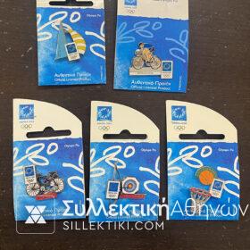 Set Of 5 Pins Of Olympic Games In Athens 2004 OFFICIAL