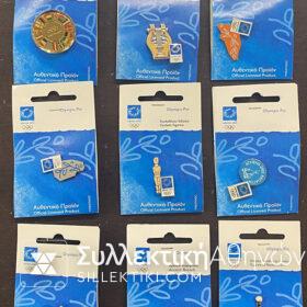 Collection Of 9 Different Official Olympic Pins Of Athens 2004