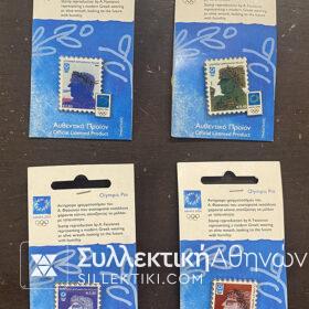 Set of 4 Pins Of Athens Olympic Games "FASIANOS"