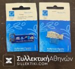 2 Olympic Pins From Greece Athens 2004 Olympic Games With Parthenon Different