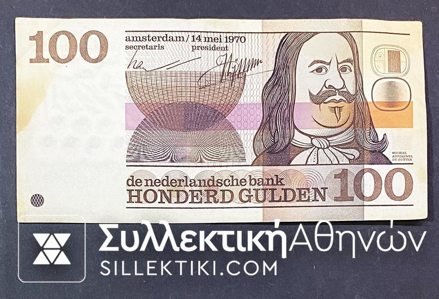 NETHERLANDS 100 Gulden 1970 VF