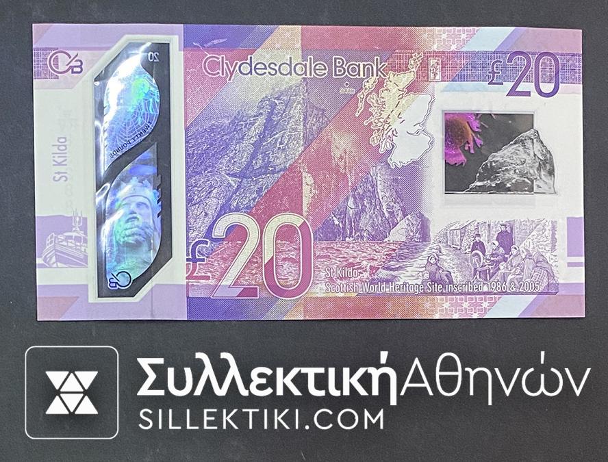 ΣΚΩΤΙΑ Χαρτονόμισμα 20 Pound 2019 Polymer UNC