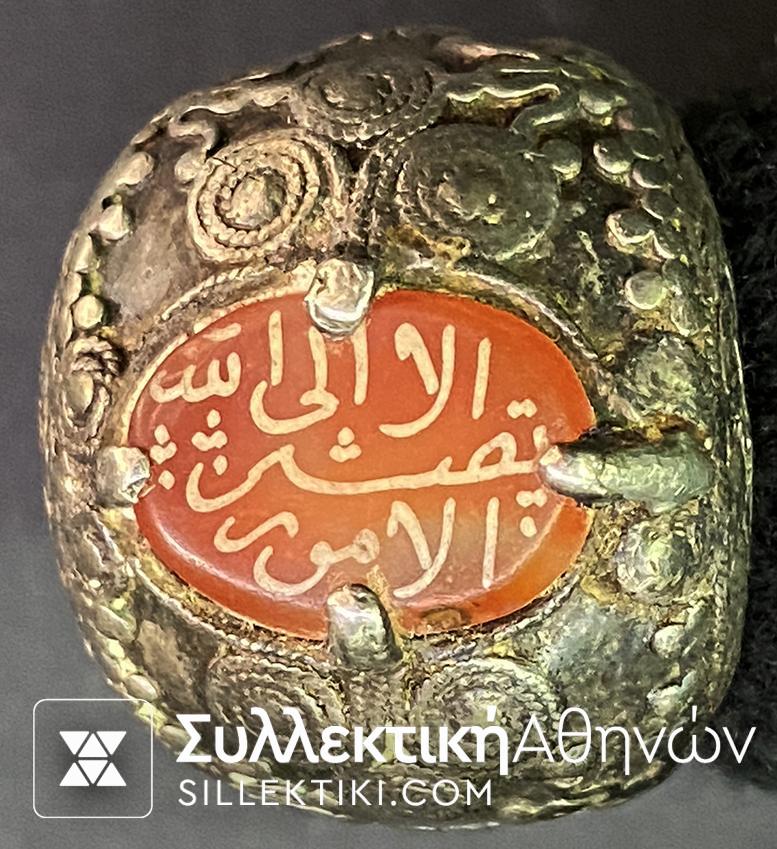 Δαχτυλίδι Ασημένιο Οθωμανικό ΣΠΑΝΙΟ Μεγάλο Μέγεθος