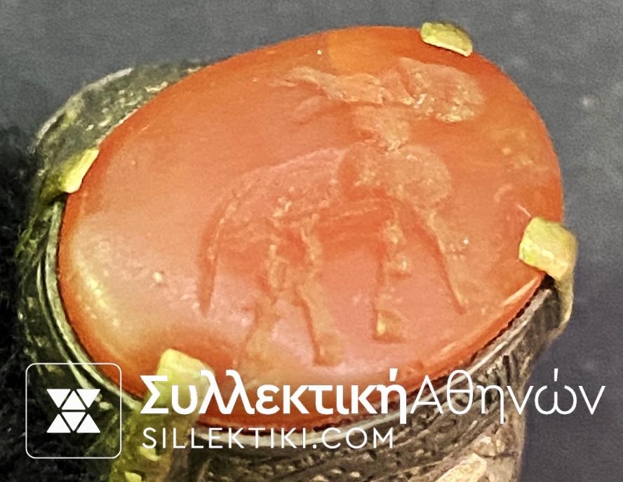 Ασημένιο Δαχτυλίδι Αντίκα Οθωμανικό Σκαλιστό