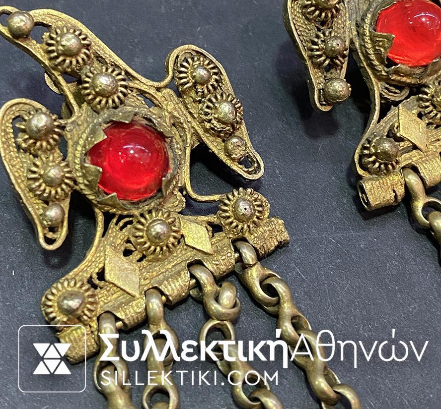 Σκουλαρίκια Χειροποίητα ΑΥΘΕΝΤΙΚΑ ΠΑΛΙΑ Συρματερά "Πουλιά"