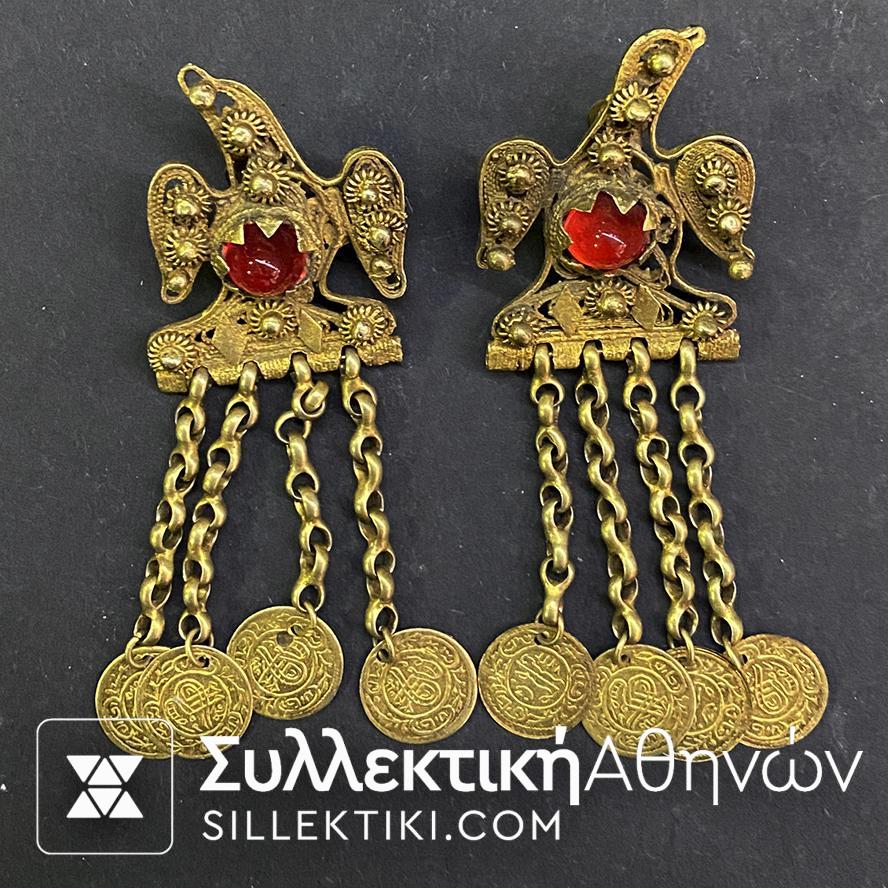 Σκουλαρίκια Χειροποίητα ΑΥΘΕΝΤΙΚΑ ΠΑΛΙΑ Συρματερά "Πουλιά"