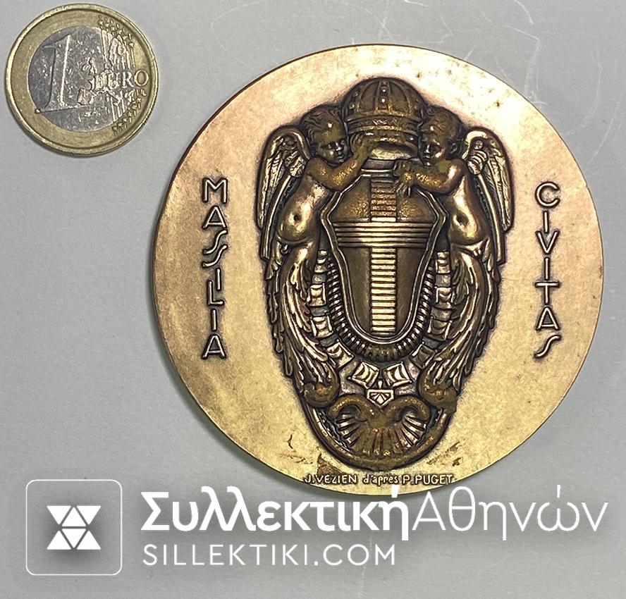 FRANCE MEDAL "FONDATION DE MARSEILLE GOO ANS AVANT.JC" "GYPTIS OFFRE LA COUPE A PROTIS' 'MASSILIA -CIVITAS"
