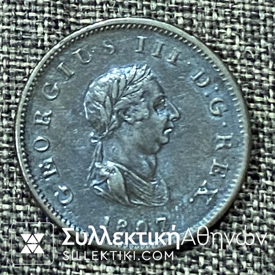 ΑΓΓΛΙΑ Μισή Πένα 1807 Χάλκινο Νόμισμα εξαιρετική κατάσταση