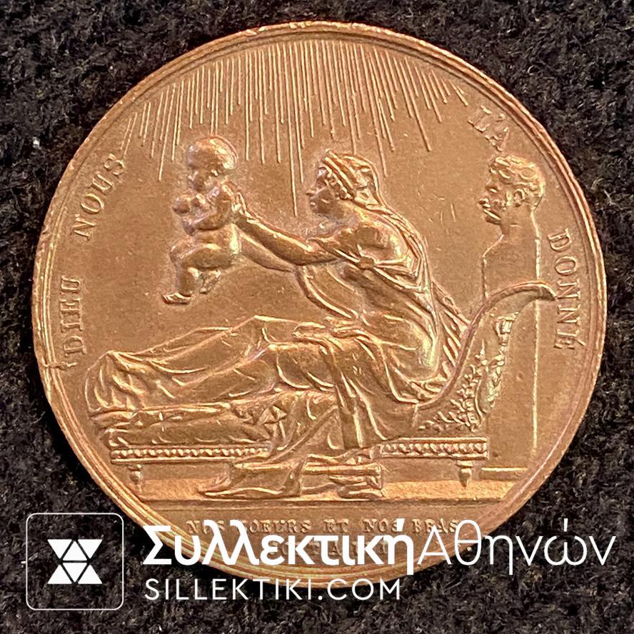 ΓΑΛΛΙΑ Μετάλλιο 1820 Duke of Berry Henri V Birth by Gayrard