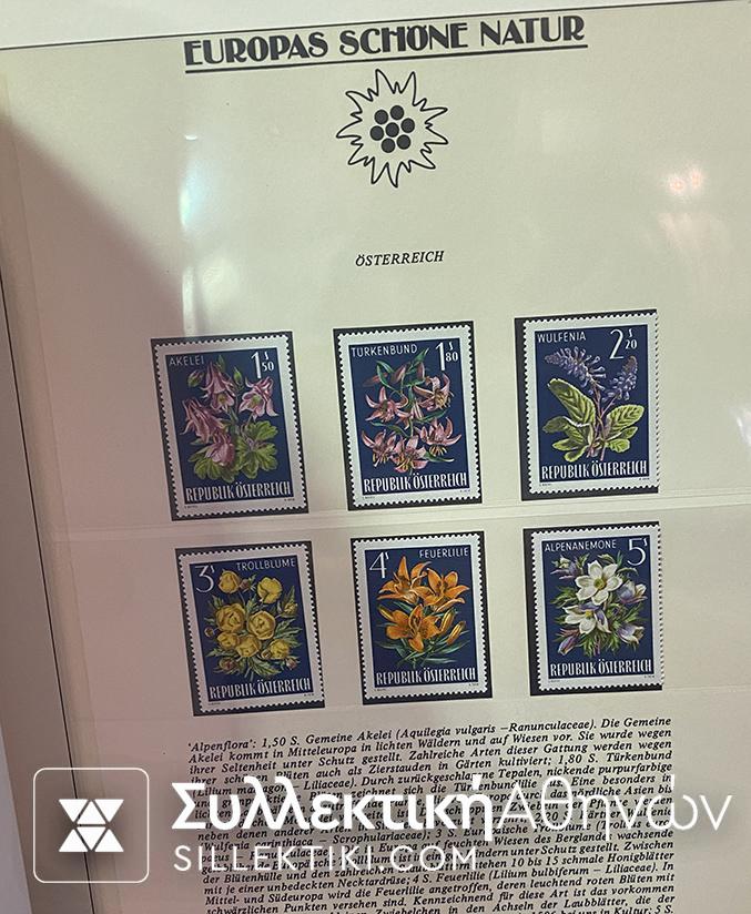 Collection of stamps on the nature of Europe