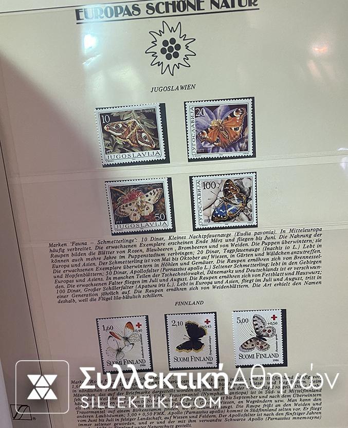 Collection of stamps on the nature of Europe