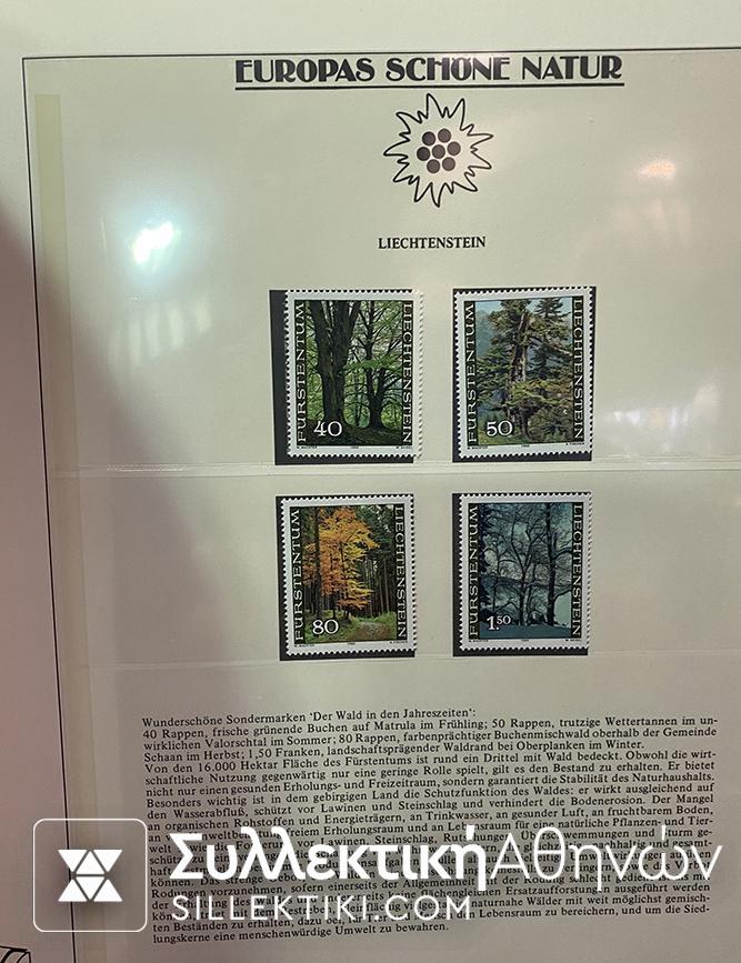 Collection of stamps on the nature of Europe