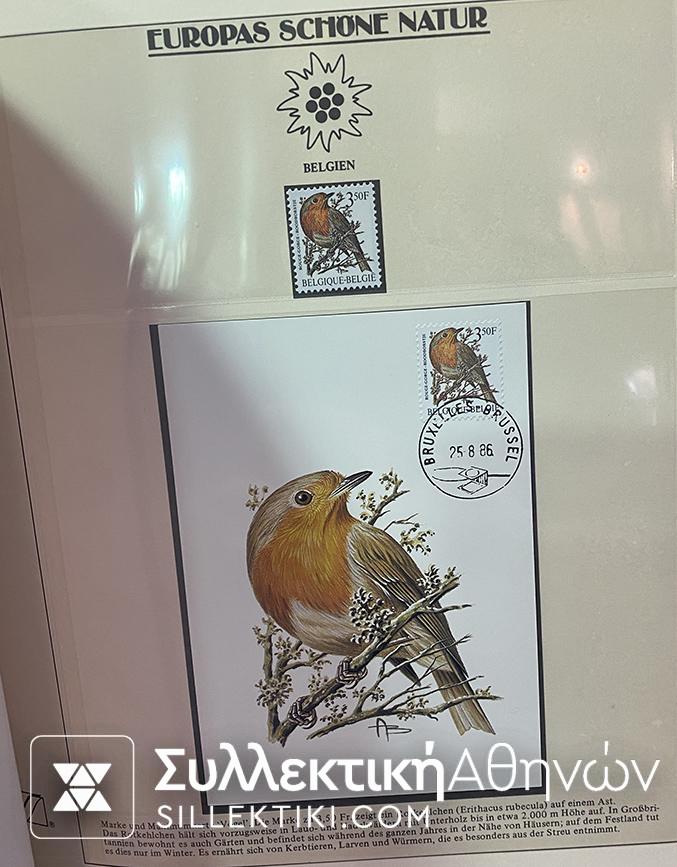 Collection of stamps on the nature of Europe