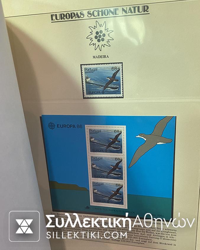 Collection of stamps on the nature of Europe