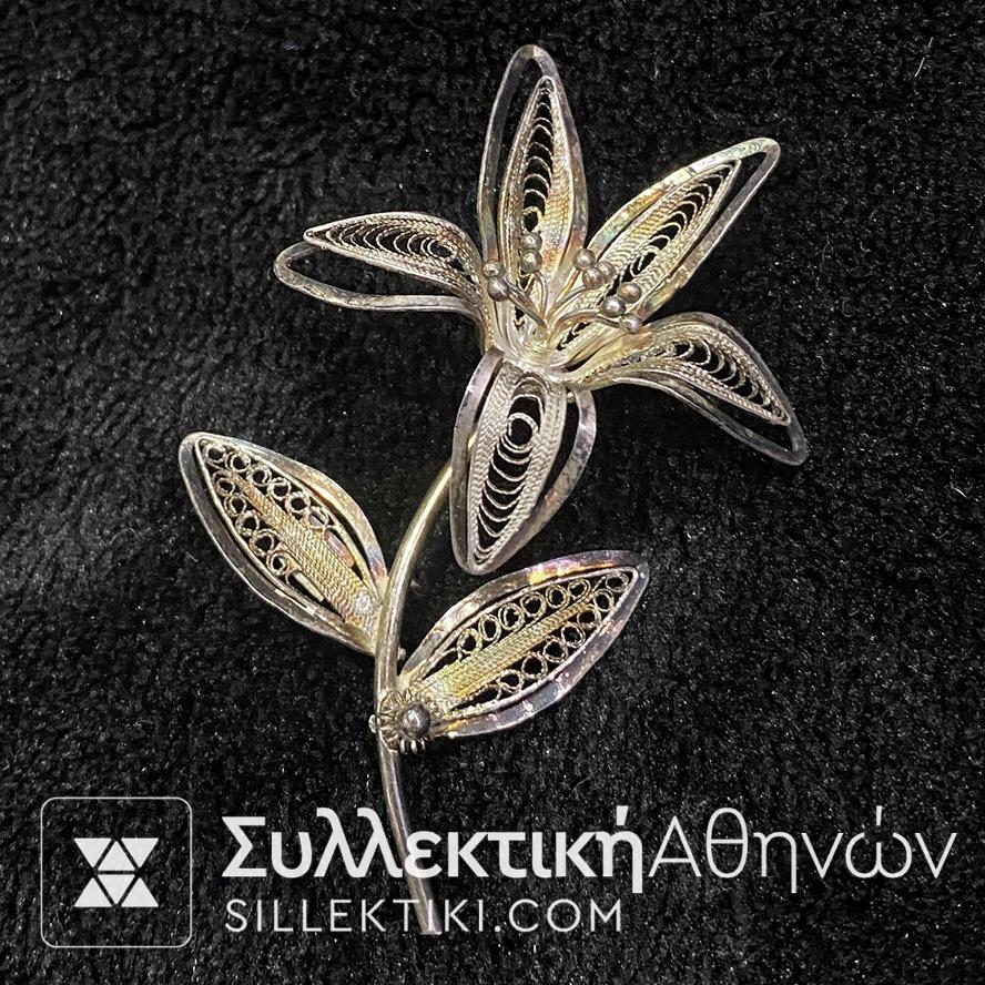 3 Ασημένια κοσμήματα Αντικες Ολοκέντητα