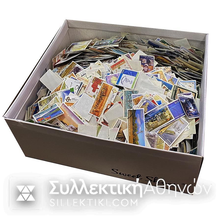 Many thousands of used Greek Postage Stamps. Many of these are in Euros.